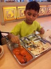 Nephew Eating Indian style… =)